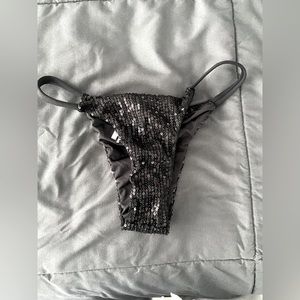 Black sequin bikini bottom
